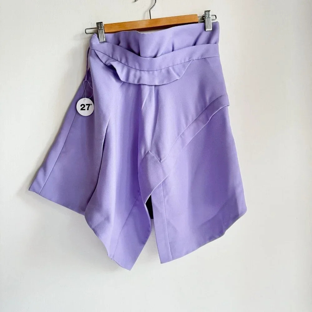 Carven Lilac Purple High Waist Mini Skirt 36/S